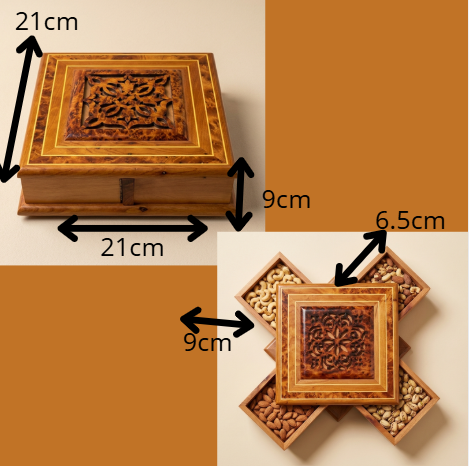 علبة الضيافة الفاخرة من خشب العرعار المغربي الأصيل – صناعة يدوية راقية