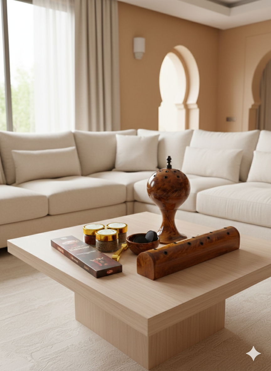 باك المبخرة الفاخرة الخشبية مع البخور – طقم متكامل لتعطير المنزل بأناقة